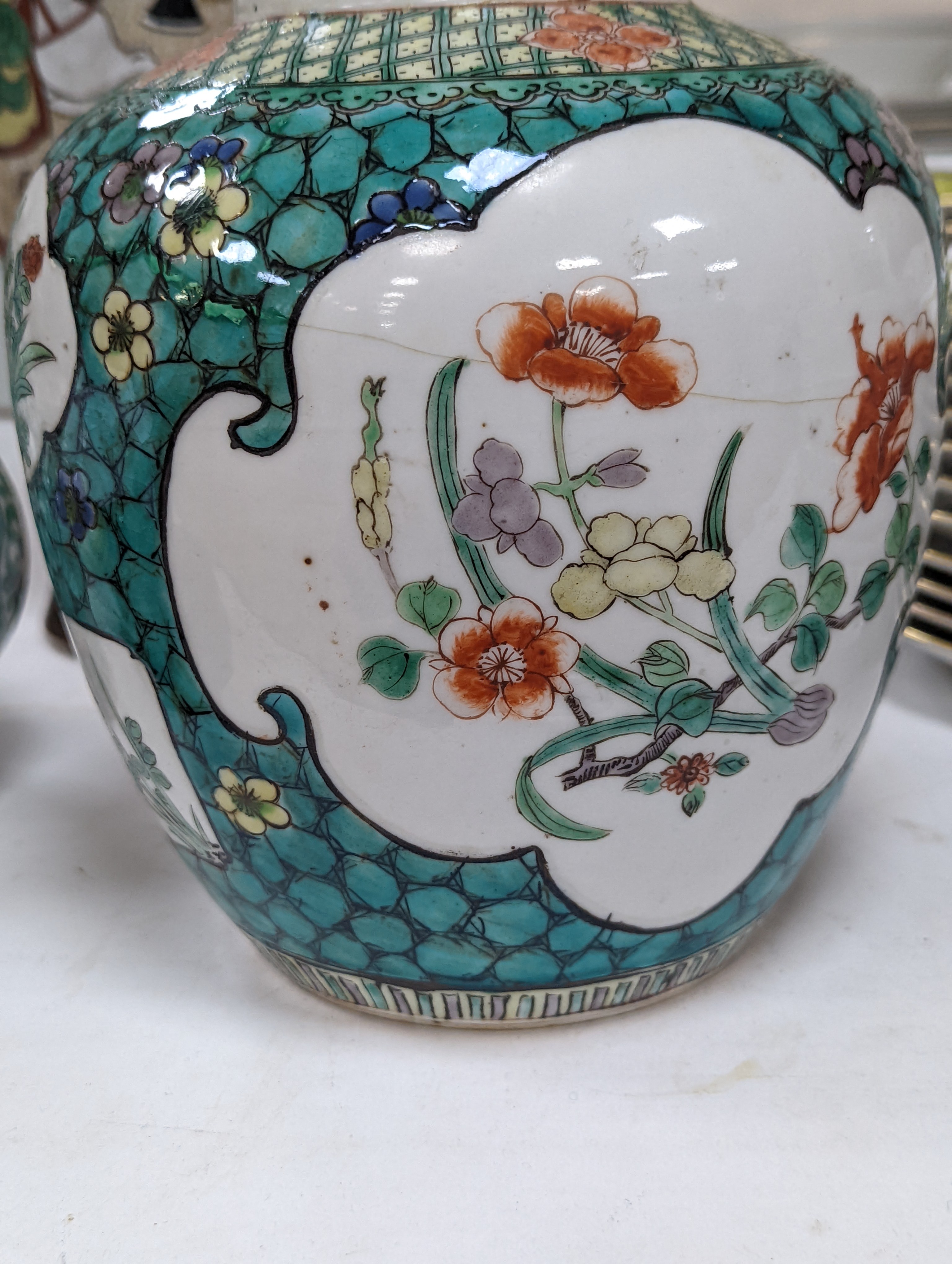 Two 19th century Chinese jars and a later doucai vase